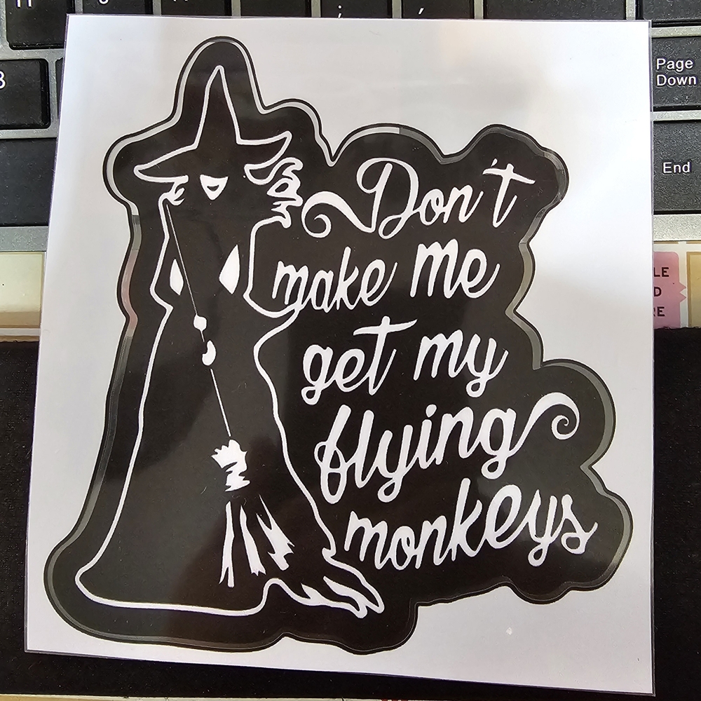 Mystical Black and White Witch Sticker